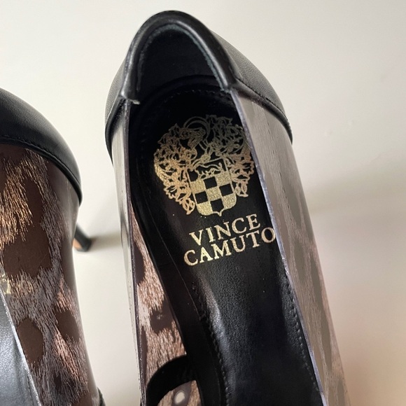 Vince Camuto Anessta Semi-Clear Leopard Print Pointed Toe Pump Heels size 6.5 - Picture 5 of 9